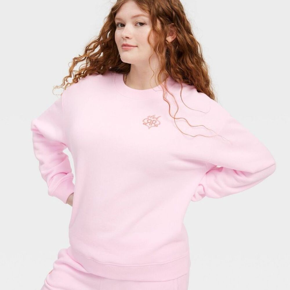 Women's Crewneck Pullover Sweatshirt Soft Pink - Roller Rabbit L - Picture 1 of 4